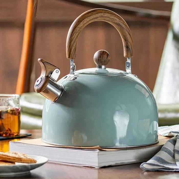 Stovetop Kettle with Automatic Whistle and Universal Heat Base for All Cooktops All Vera Mart