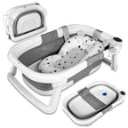 Newborn Bath Tub with Color Changing Temperature Alert and Non-Slip Footpads, Foldable Design All Vera Mart