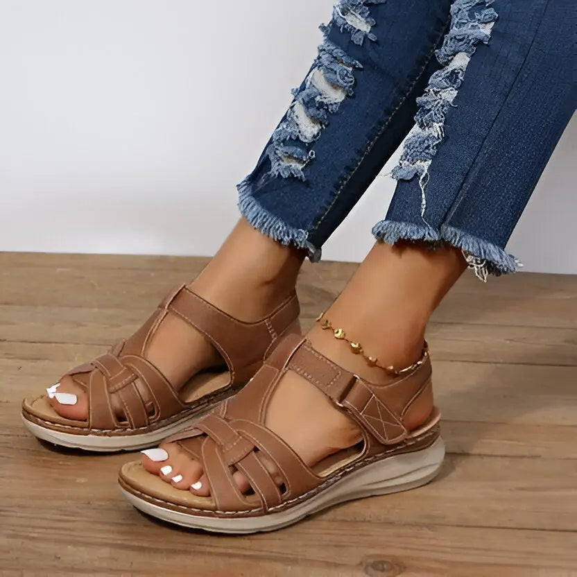 Women's Comfortable Sandals with Contoured Footbed and Adjustable Straps, Cushioned Midsole All Vera Mart