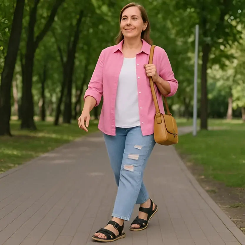 Women's Comfortable Sandals with Contoured Footbed and Adjustable Straps, Cushioned Midsole All Vera Mart