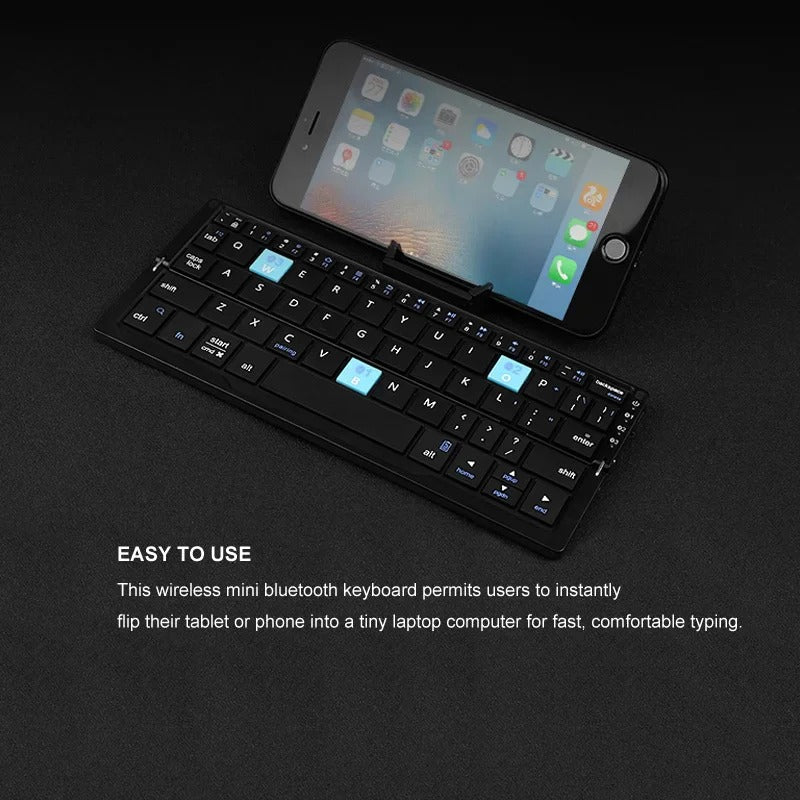 Wireless Folding Keyboard with Dual Device Stands and Multi-Device Memory All Vera Mart