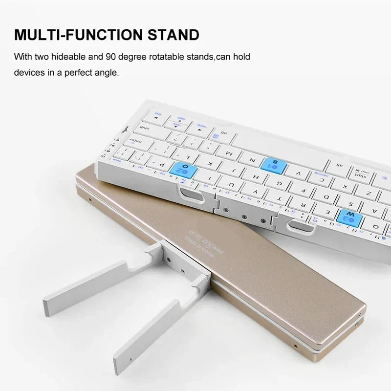 Wireless Folding Keyboard with Dual Device Stands and Multi-Device Memory All Vera Mart