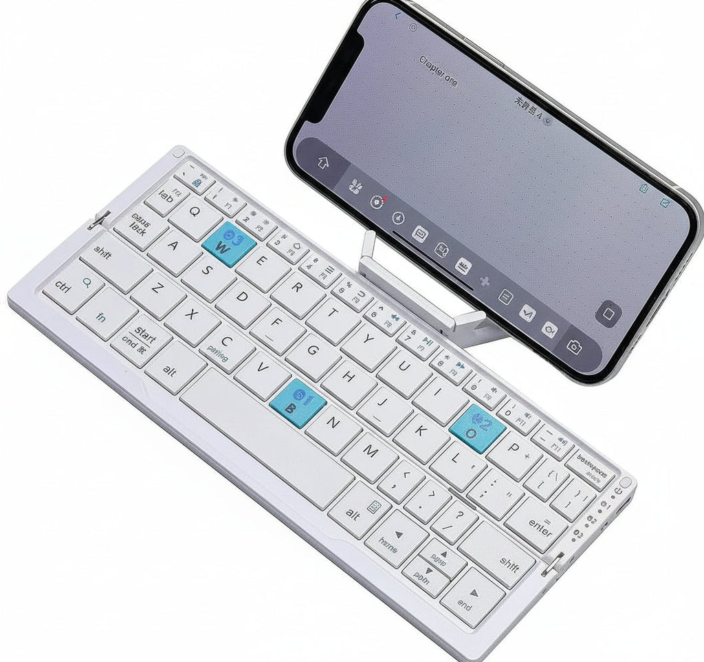 Wireless Folding Keyboard with Dual Device Stands and Multi-Device Memory All Vera Mart