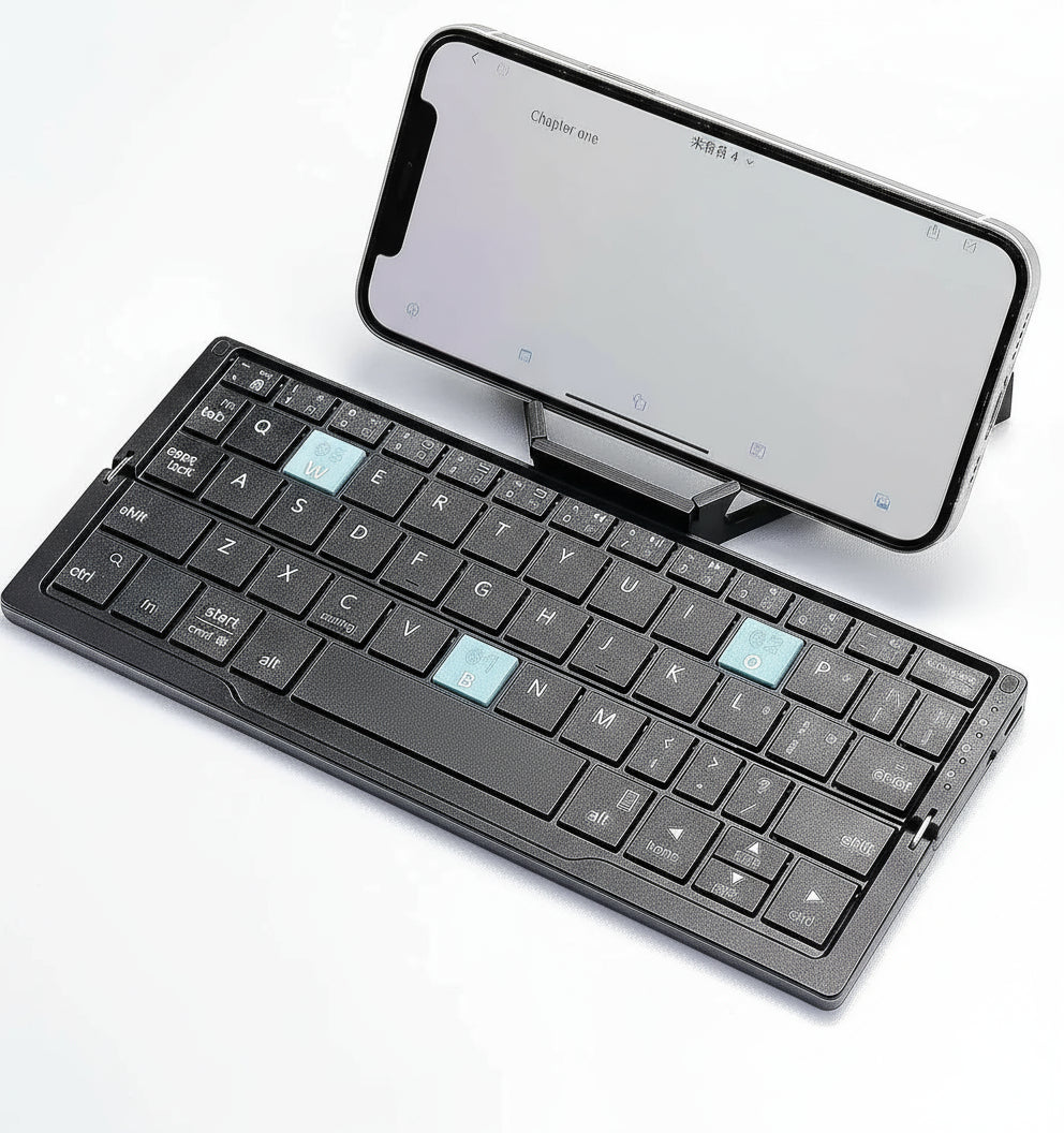 Wireless Folding Keyboard with Dual Device Stands and Multi-Device Memory All Vera Mart