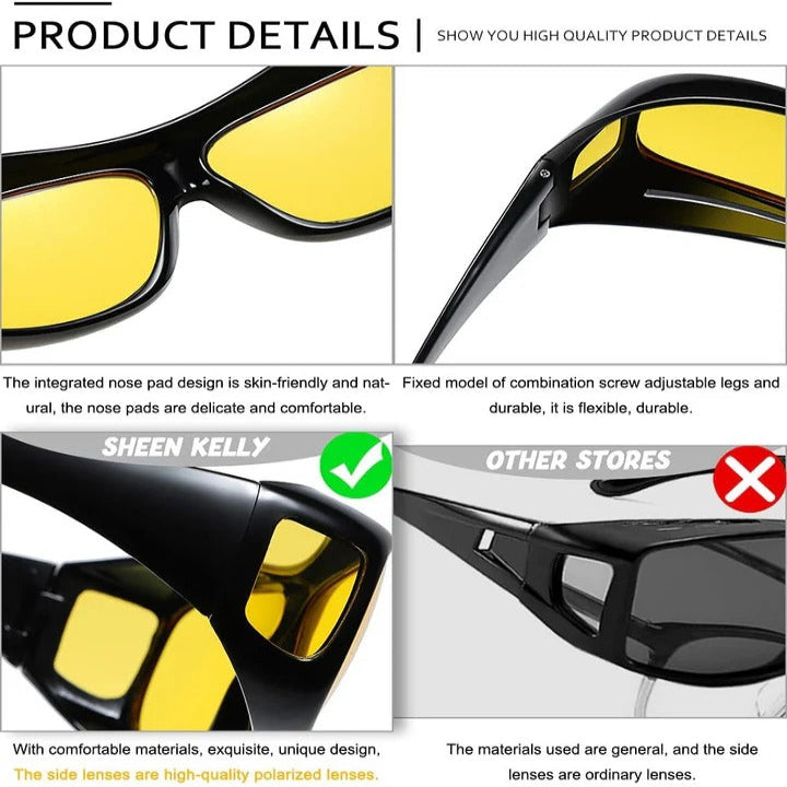 Yellow Tint Night Driving Glasses with Anti Reflective Lenses and UV400 Protection
