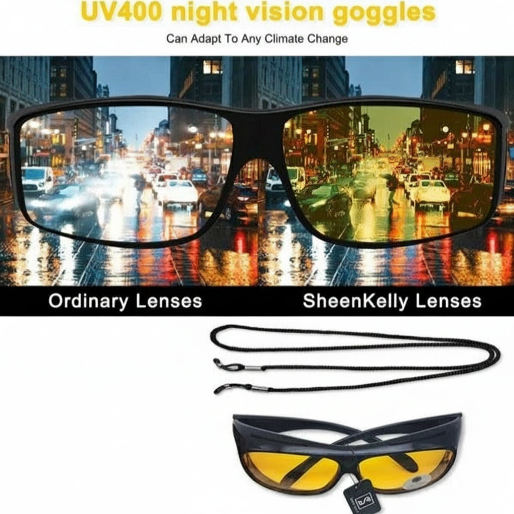 Yellow Tint Night Driving Glasses with Anti Reflective Lenses and UV400 Protection