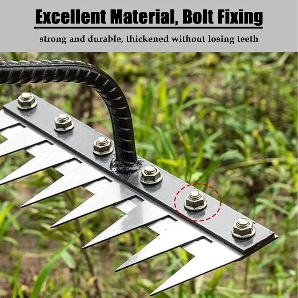 Garden Weeding Rake with Carbon Steel Head and Comfort Grip Collar, Narrow Tines All Vera Mart