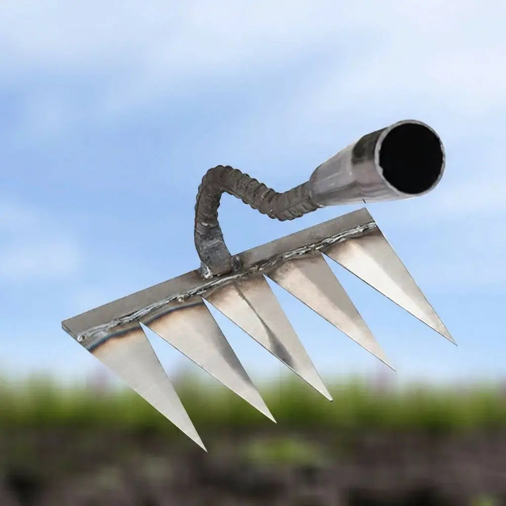 Garden Weeding Rake with Carbon Steel Head and Comfort Grip Collar, Narrow Tines All Vera Mart
