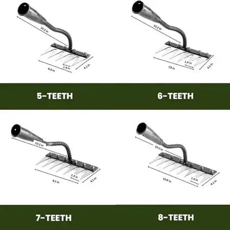Garden Weeding Rake with Carbon Steel Head and Comfort Grip Collar, Narrow Tines All Vera Mart