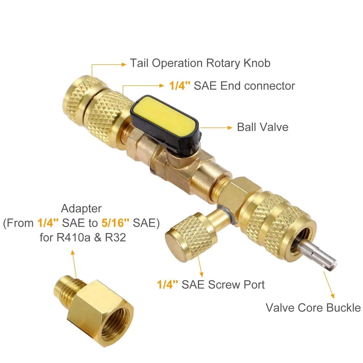 Valve Core Removal Tool with Dual SAE Ports and Metal Construction All Vera Mart