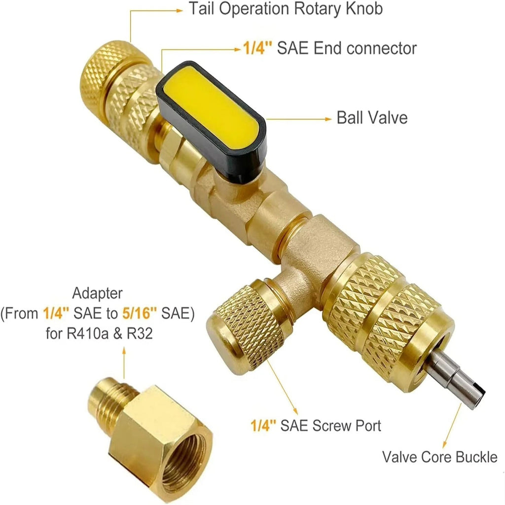 Valve Core Removal Tool with Dual SAE Ports and Metal Construction All Vera Mart