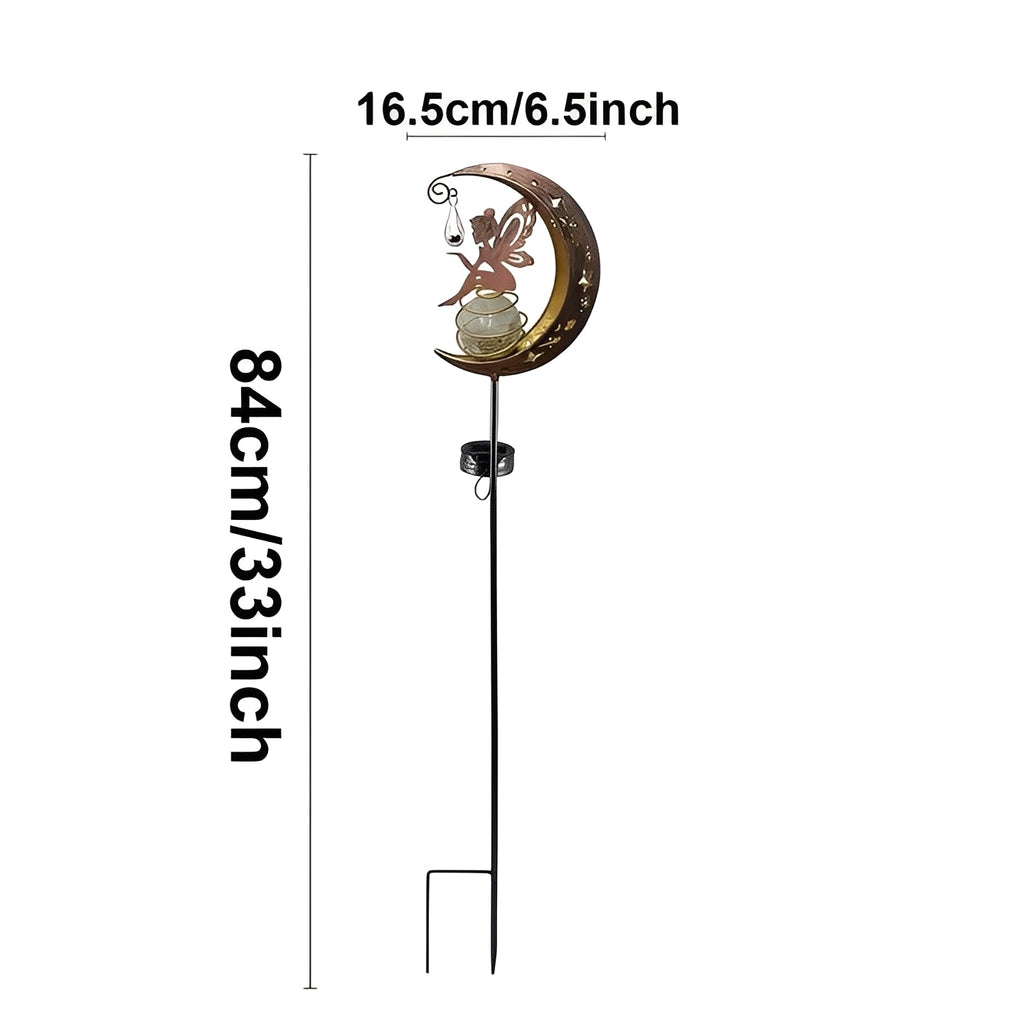 Solar Garden Stake Light with Moon and Fairy Design, Automatic Dusk Activation All Vera Mart