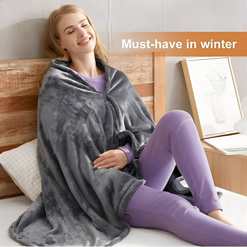 Heated Shawl with Carbon Fiber Heating Elements and Three Temperature Settings All Vera Mart