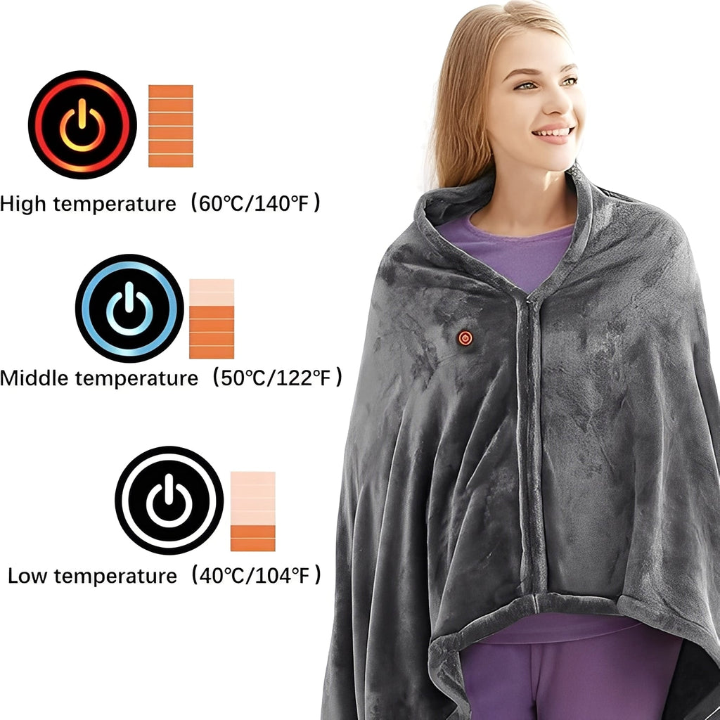 Heated Shawl with Carbon Fiber Heating Elements and Three Temperature Settings All Vera Mart