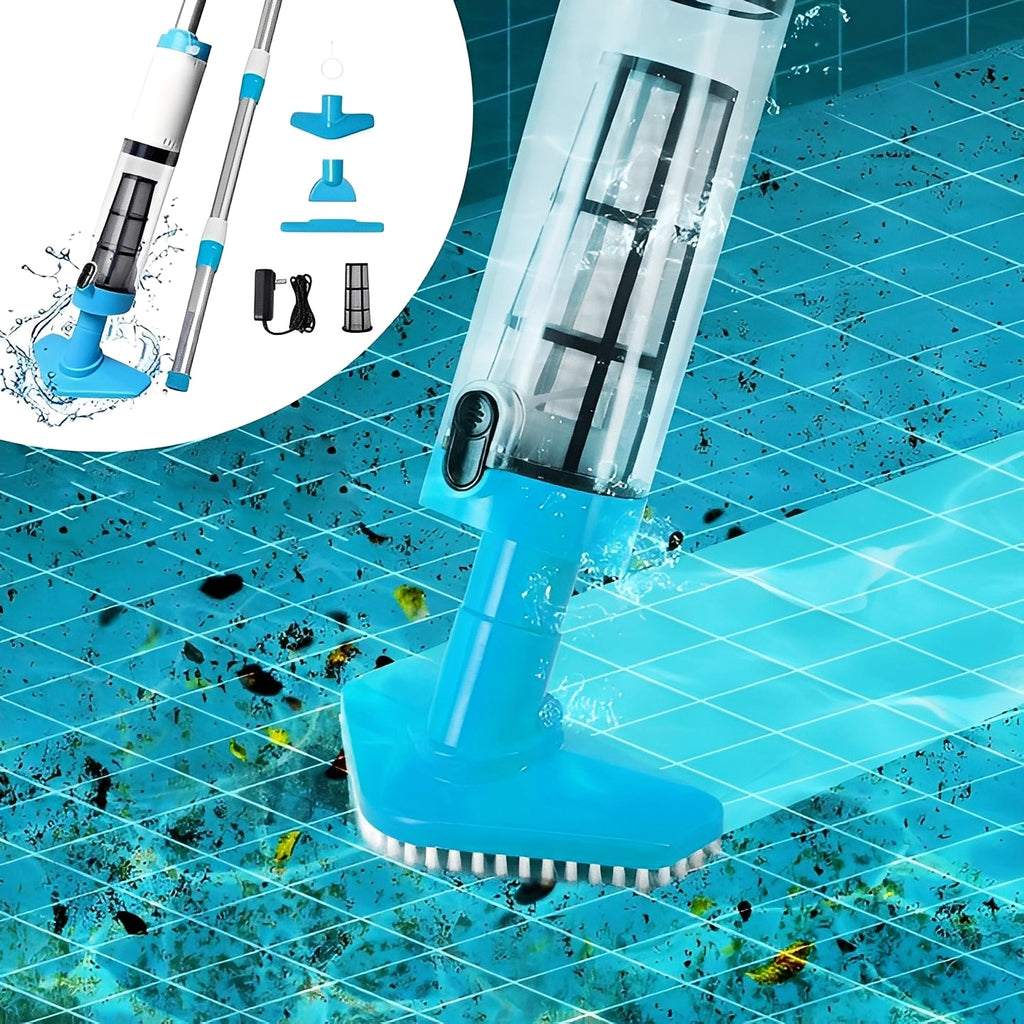Rechargeable Pool Cleaner with Interchangeable Heads and Snap-On System All Vera Mart