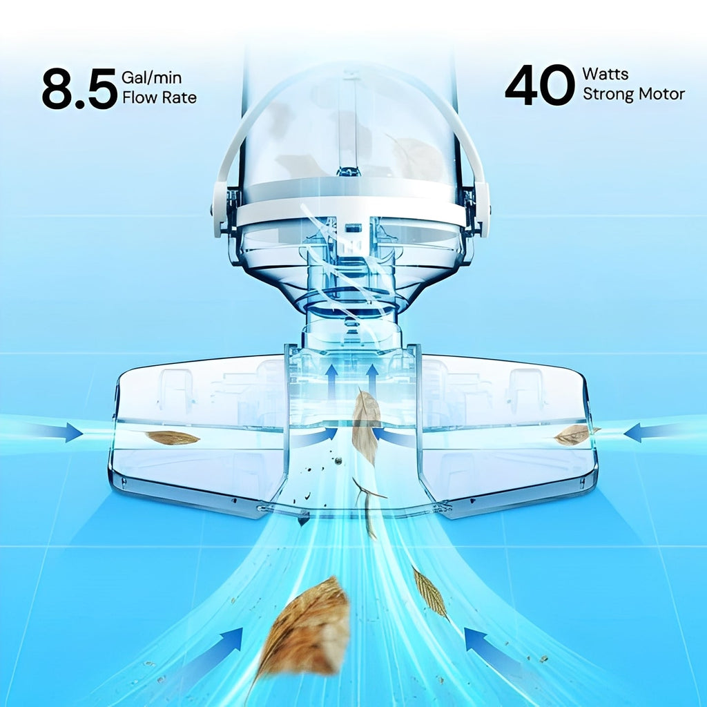 Rechargeable Pool Cleaner with Interchangeable Heads and Snap-On System All Vera Mart