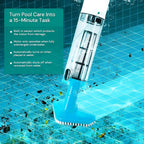 Rechargeable Pool Cleaner with Interchangeable Heads and Snap-On System All Vera Mart