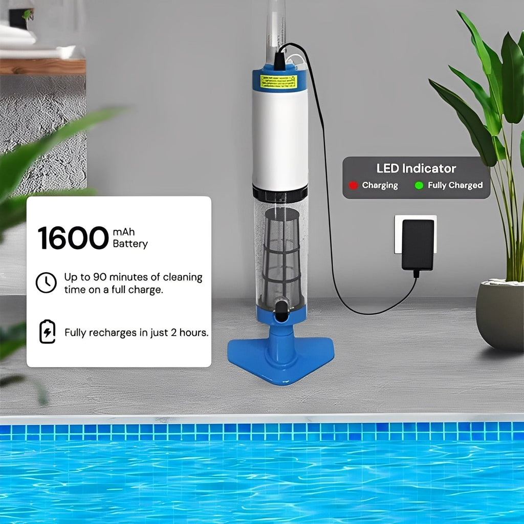 Rechargeable Pool Cleaner with Interchangeable Heads and Snap-On System All Vera Mart