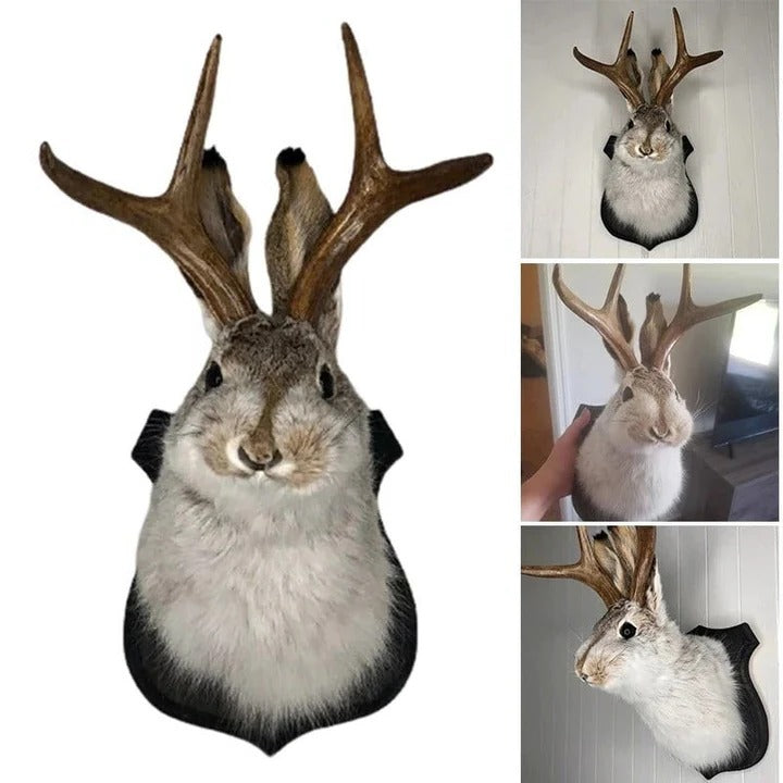 Jackalope Plaque Wall Art with Single Hook Mounting, 7.87 inches All Vera Mart