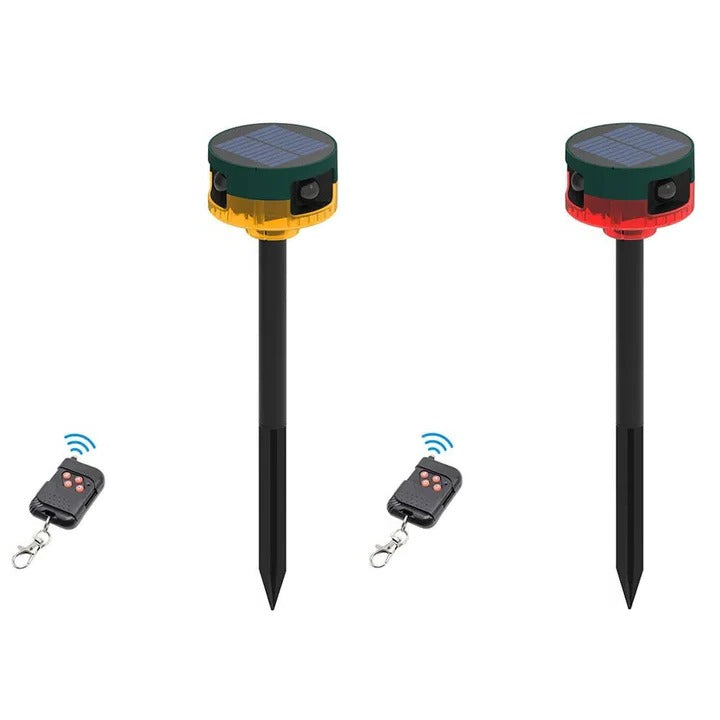 Solar Motion Activated Pest Deterrent with LED Strobe Lights and 13 Sound Patterns All Vera Mart