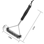 Long Handle Grill Brush with Stainless Steel Bristles and Textured Grip All Vera Mart