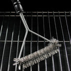 Long Handle Grill Brush with Stainless Steel Bristles and Textured Grip All Vera Mart