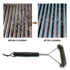 Long Handle Grill Brush with Stainless Steel Bristles and Textured Grip All Vera Mart