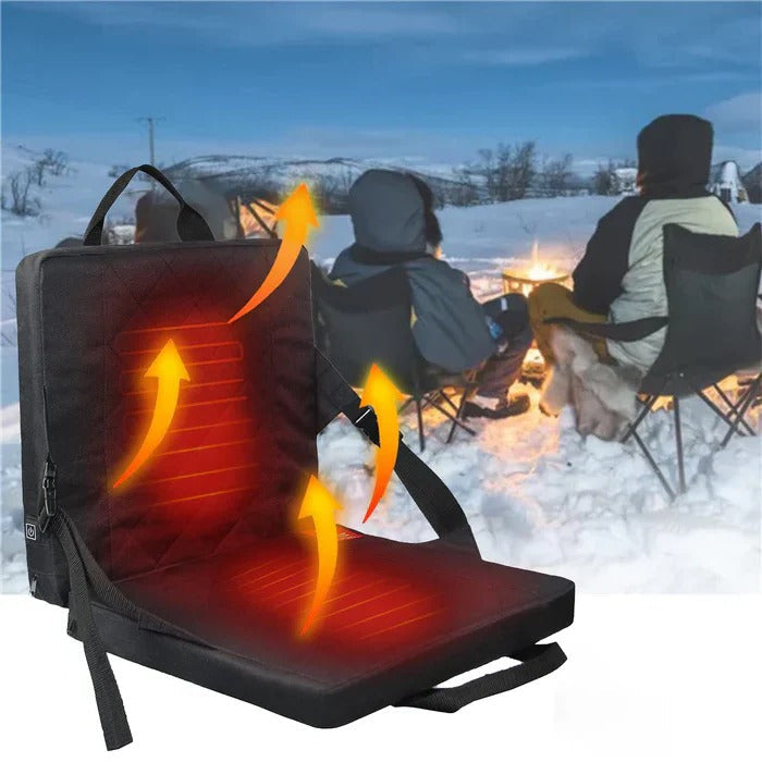 Heated Seat Cushion with Power Bank Pouch and Three Temperature Settings, Foldable All Vera Mart