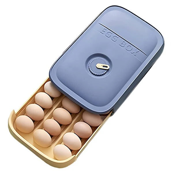 Egg Storage Tray with Rotating Date Dial and Stackable Design All Vera Mart