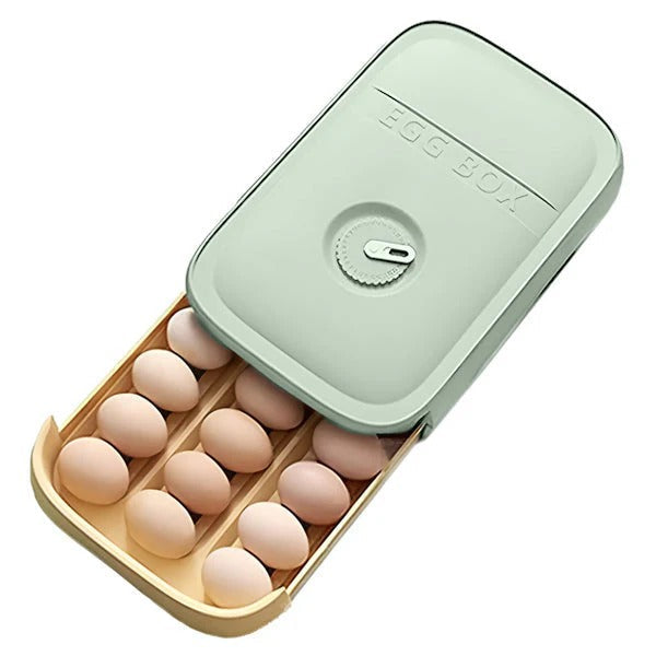 Egg Storage Tray with Rotating Date Dial and Stackable Design All Vera Mart