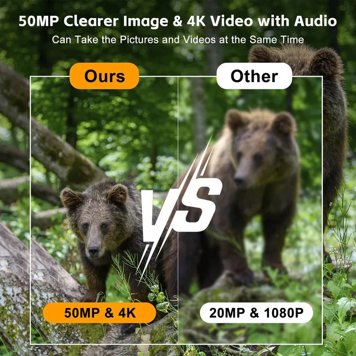 50MP Wildlife Trail Camera with Solar Charging and Infrared Night Vision All Vera Mart