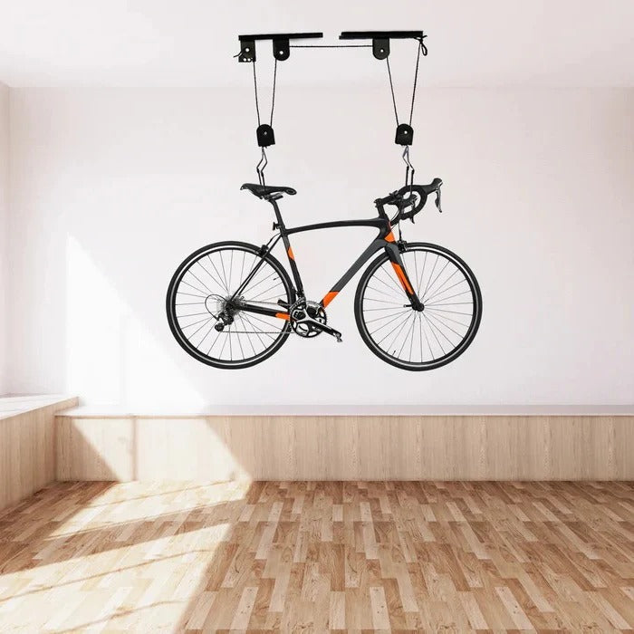 Bike Hoist with Pulley Lever System and Coated Hooks, 132 lb Capacity All Vera Mart