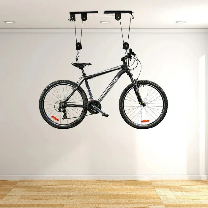 Bike Hoist with Pulley Lever System and Coated Hooks, 132 lb Capacity All Vera Mart