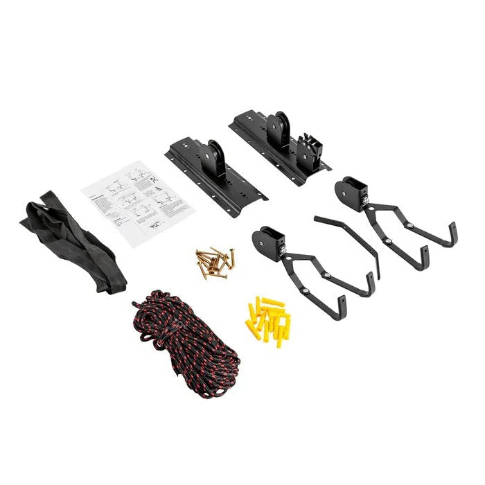Bike Hoist with Pulley Lever System and Coated Hooks, 132 lb Capacity All Vera Mart
