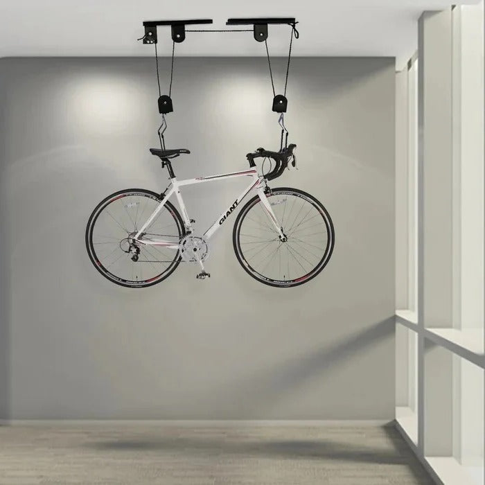Bike Hoist with Pulley Lever System and Coated Hooks, 132 lb Capacity All Vera Mart