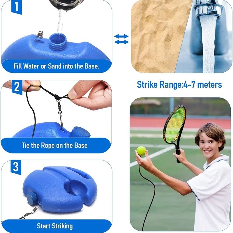 Tennis Training Base with Automatic Ball Return and Adjustable Rebound All Vera Mart