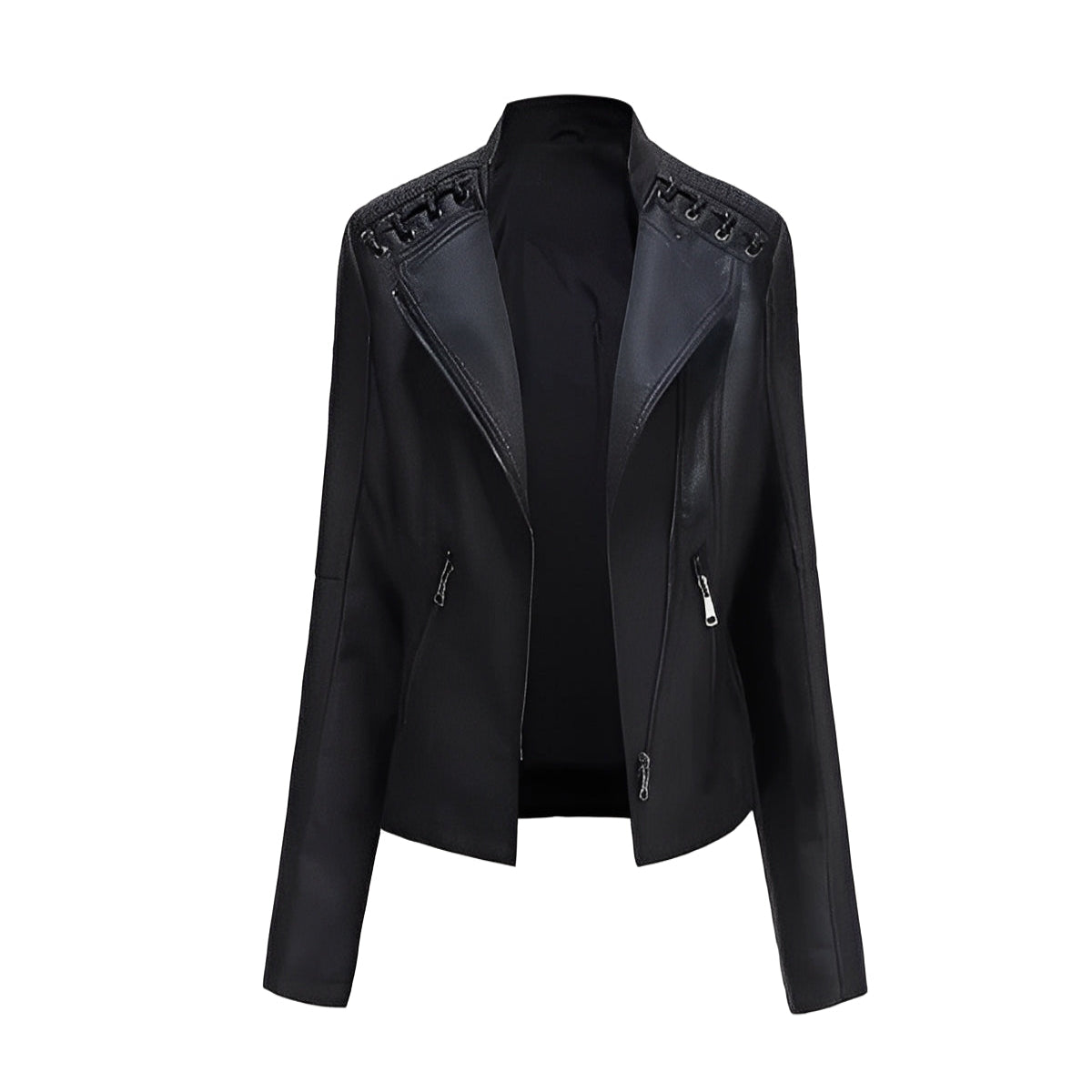 Vintage Jacket with Hidden Zipper and Polyester Lining, Detailed Seam Stitching All Vera Mart