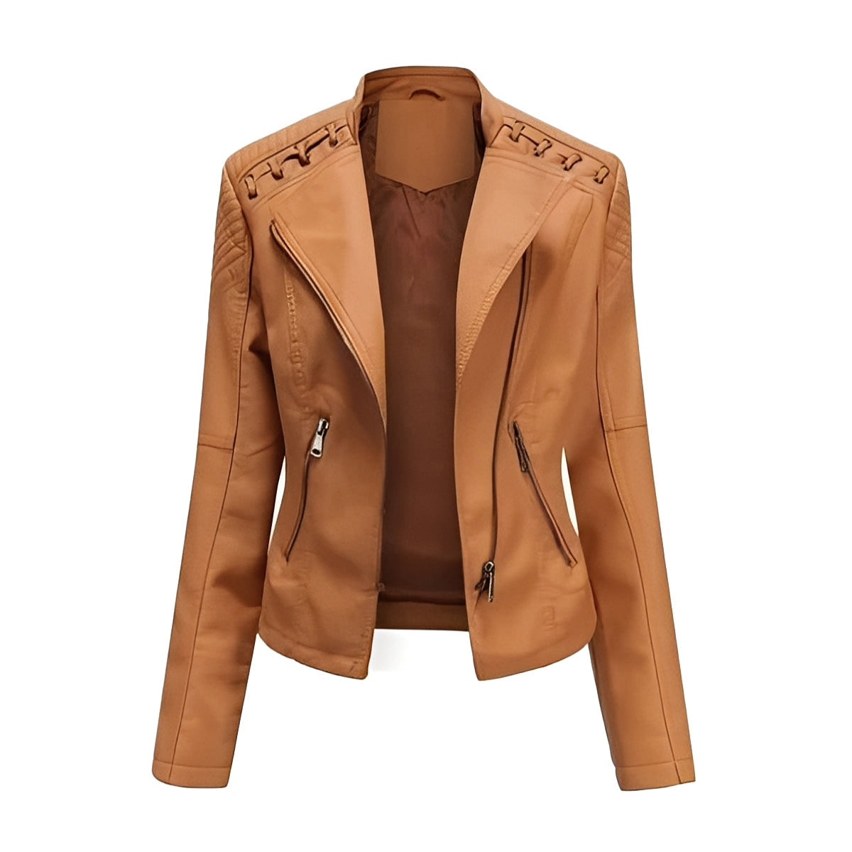 Vintage Jacket with Hidden Zipper and Polyester Lining, Detailed Seam Stitching All Vera Mart