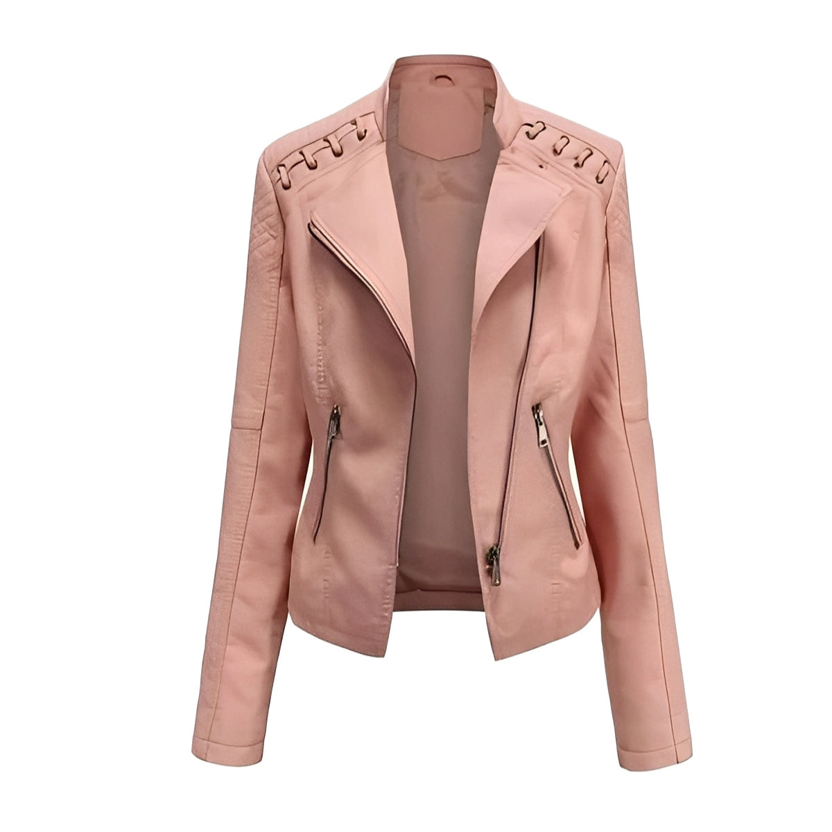 Vintage Jacket with Hidden Zipper and Polyester Lining, Detailed Seam Stitching All Vera Mart