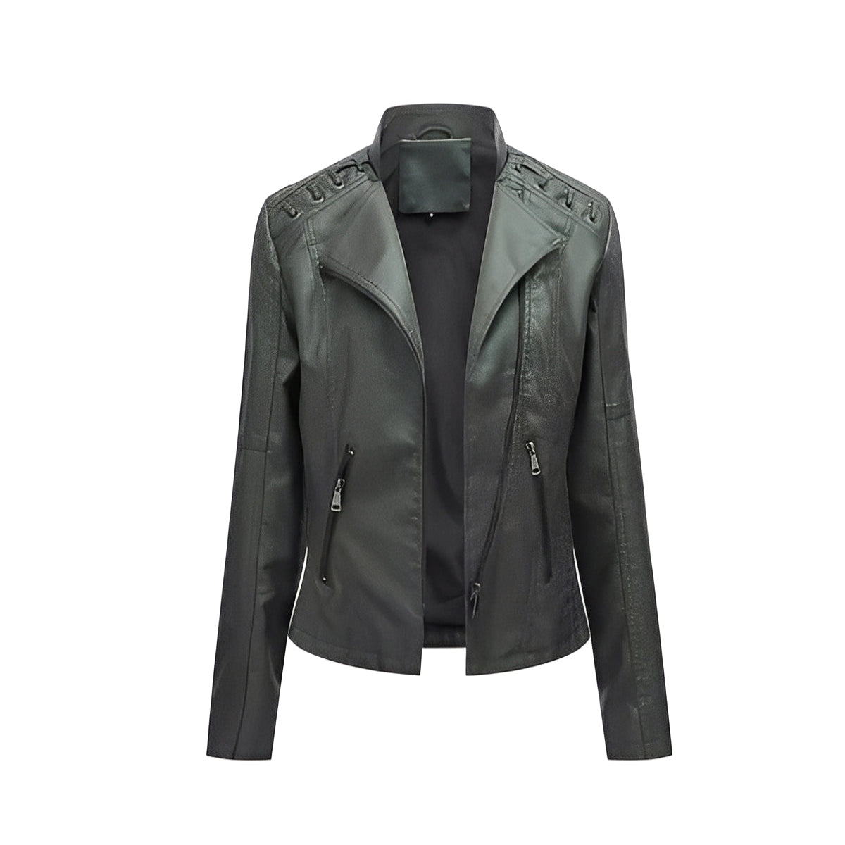Vintage Jacket with Hidden Zipper and Polyester Lining, Detailed Seam Stitching All Vera Mart
