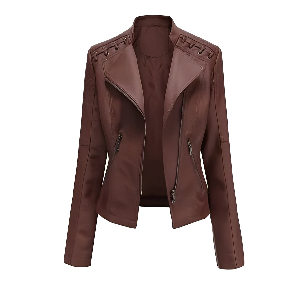 Vintage Jacket with Hidden Zipper and Polyester Lining, Detailed Seam Stitching All Vera Mart