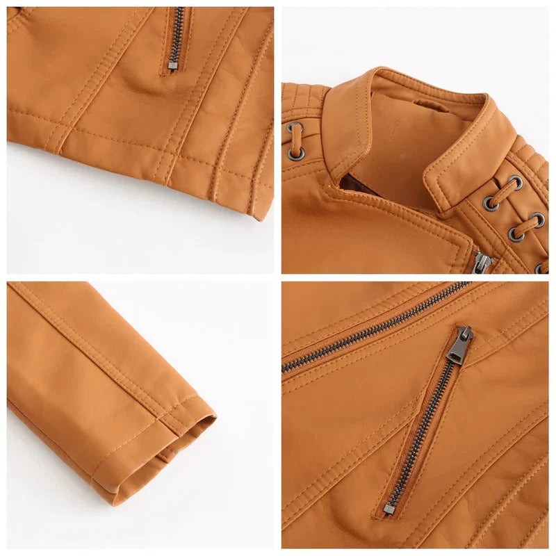 Vintage Jacket with Hidden Zipper and Polyester Lining, Detailed Seam Stitching All Vera Mart