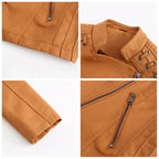 Vintage Jacket with Hidden Zipper and Polyester Lining, Detailed Seam Stitching All Vera Mart