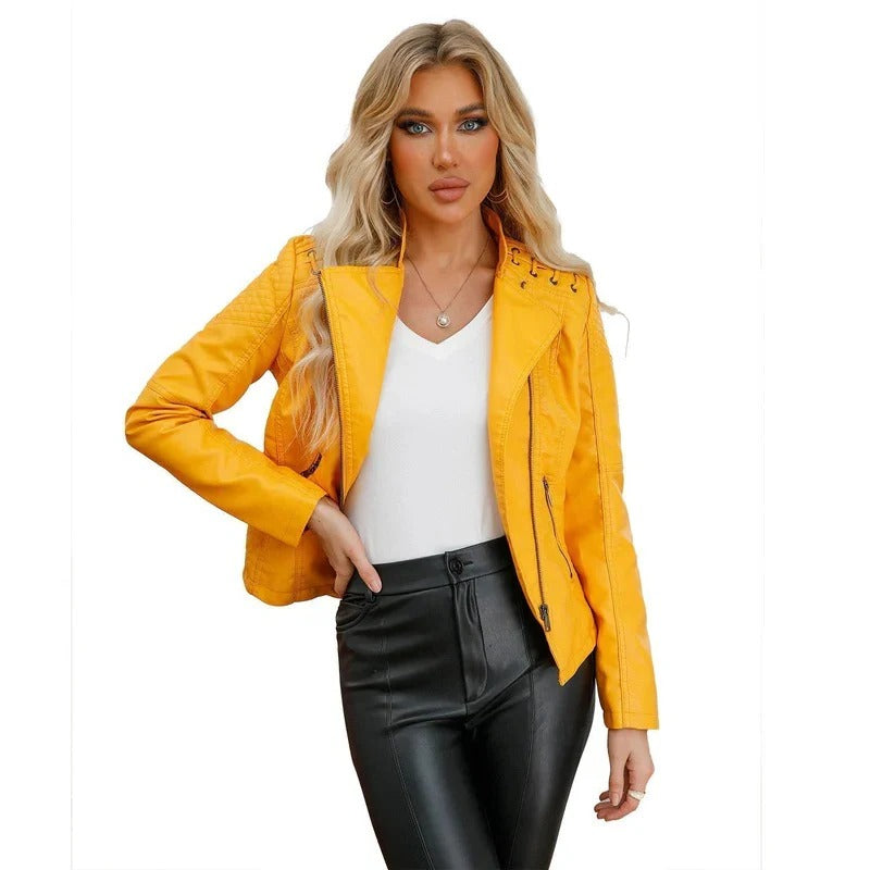 Vintage Jacket with Hidden Zipper and Polyester Lining, Detailed Seam Stitching All Vera Mart