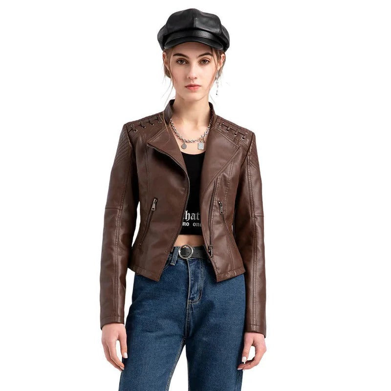 Vintage Jacket with Hidden Zipper and Polyester Lining, Detailed Seam Stitching All Vera Mart