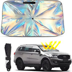 Foldable Windshield Sun Shade with Reflective Coating and Metal Frame for Cars All Vera Mart