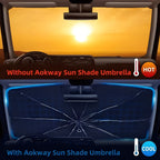 Foldable Windshield Sun Shade with Reflective Coating and Metal Frame for Cars All Vera Mart