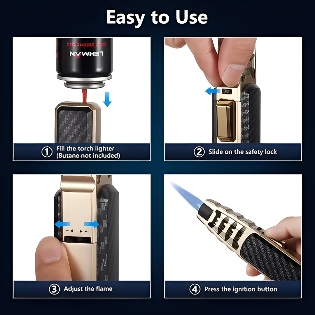 Butane Torch with Triple Flame and Adjustable Heat Control for Cooking All Vera Mart