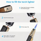Butane Torch with Triple Flame and Adjustable Heat Control for Cooking All Vera Mart