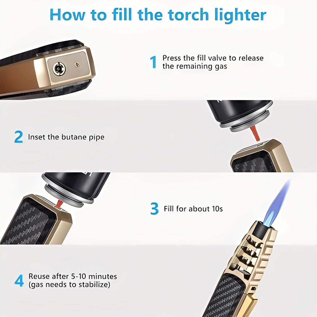 Butane Torch with Triple Flame and Adjustable Heat Control for Cooking All Vera Mart